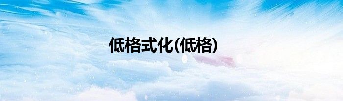 低格式化(低格)