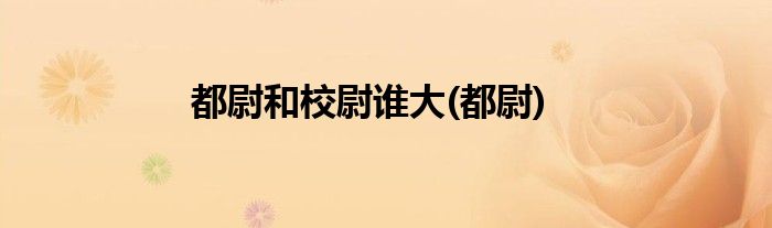 都尉和校尉谁大(都尉)