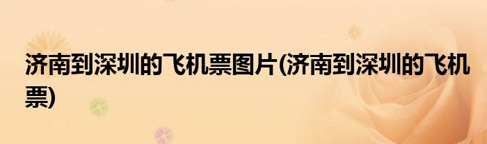 济南到深圳的飞机票图片(济南到深圳的飞机票)