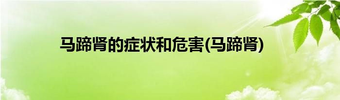 马蹄肾的症状和危害(马蹄肾)