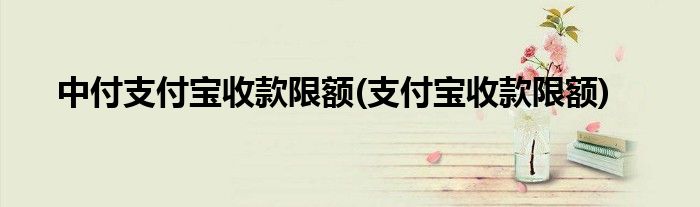 中付支付宝收款限额(支付宝收款限额)