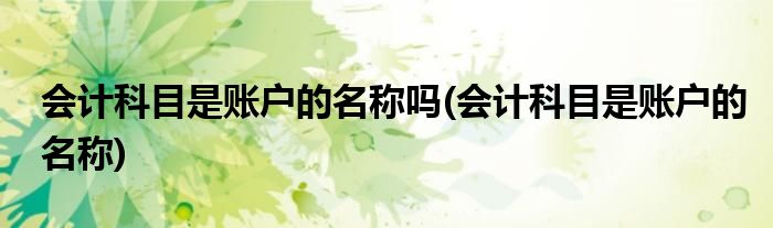 会计科目是账户的名称吗(会计科目是账户的名称)