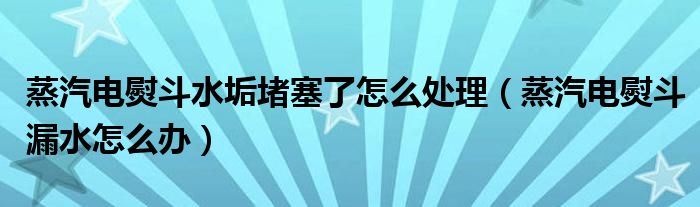 蒸汽电熨斗水垢堵塞了怎么处理（蒸汽电熨斗漏水怎么办）
