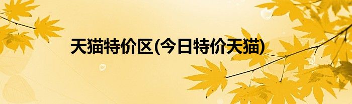 天猫特价区(今日特价天猫)
