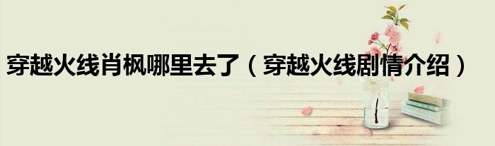 穿越火线肖枫哪里去了（穿越火线剧情介绍）