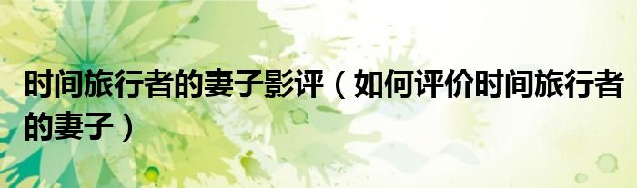 时间旅行者的妻子影评（如何评价时间旅行者的妻子）