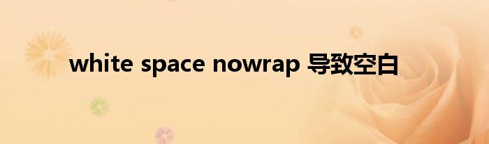 white space nowrap 导致空白