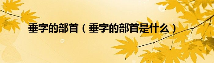 垂字的部首（垂字的部首是什么）