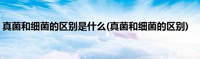 真菌和细菌的区别是什么(真菌和细菌的区别)
