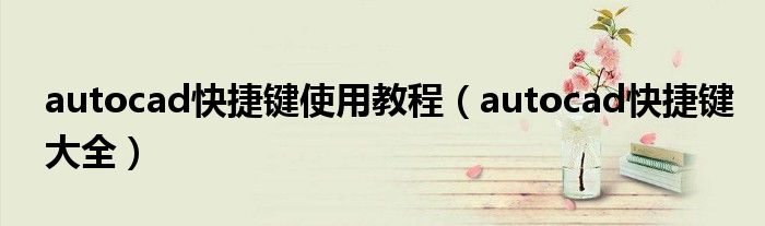 autocad快捷键使用教程（autocad快捷键大全）