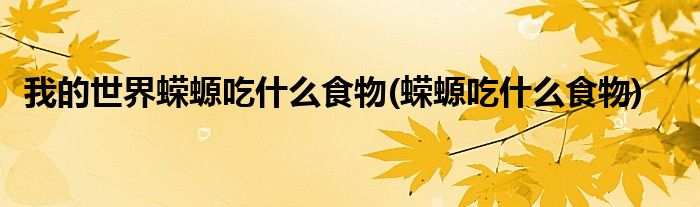 我的世界蝾螈吃什么食物(蝾螈吃什么食物)