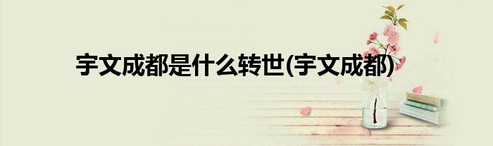 宇文成都是什么转世(宇文成都)