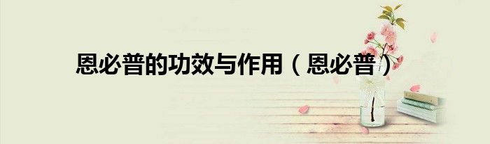 恩必普的功效与作用（恩必普）