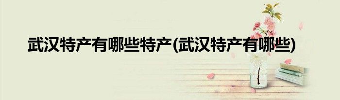 武汉特产有哪些特产(武汉特产有哪些)