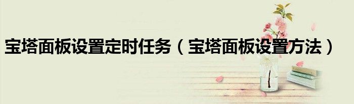 宝塔面板设置定时任务（宝塔面板设置方法）