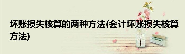 坏账损失核算的两种方法(会计坏账损失核算方法)