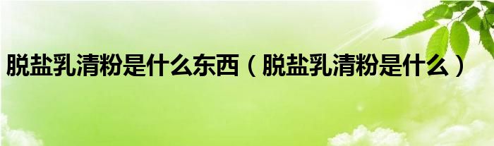 脱盐乳清粉是什么东西（脱盐乳清粉是什么）