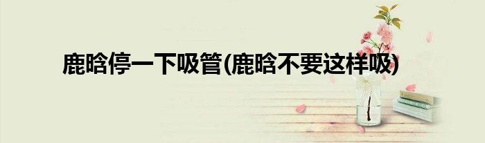 鹿晗停一下吸管(鹿晗不要这样吸)