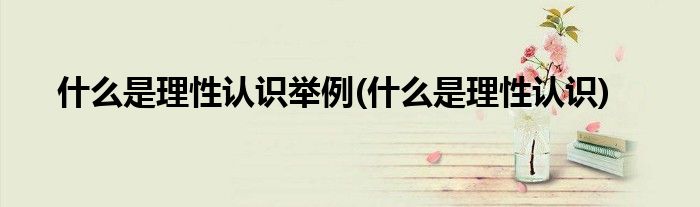 什么是理性认识举例(什么是理性认识)
