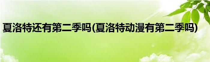 夏洛特还有第二季吗(夏洛特动漫有第二季吗)
