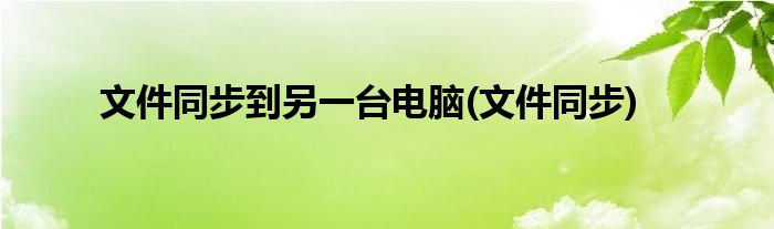 文件同步到另一台电脑(文件同步)