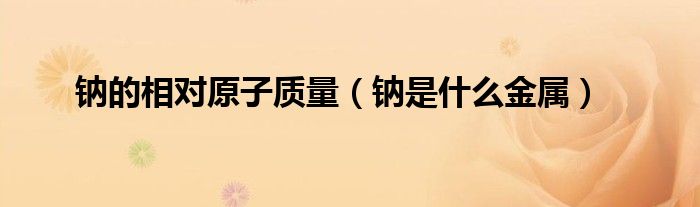 钠的相对原子质量（钠是什么金属）