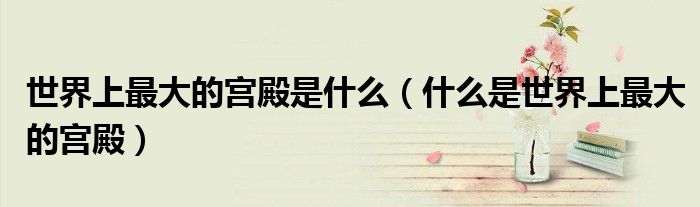 世界上更大的宫殿是什么（什么是世界上更大的宫殿）