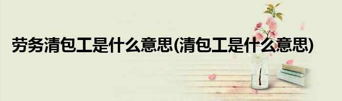 劳务清包工是什么意思(清包工是什么意思)