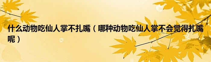 什么动物吃仙人掌不扎嘴（哪种动物吃仙人掌不会觉得扎嘴呢）