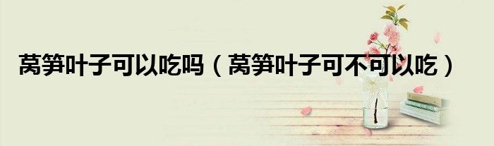 莴笋叶子可以吃吗（莴笋叶子可不可以吃）