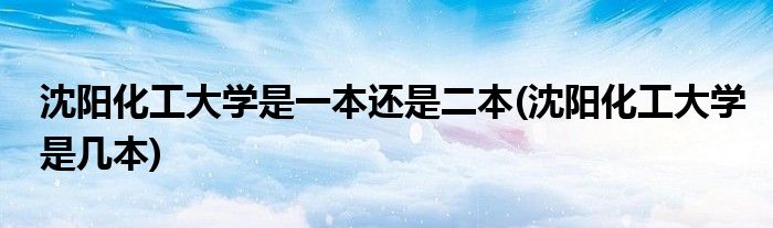 沈阳化工大学是一本还是二本(沈阳化工大学是几本)