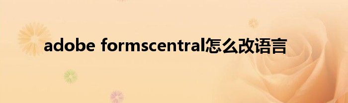adobe formscentral怎么改语言