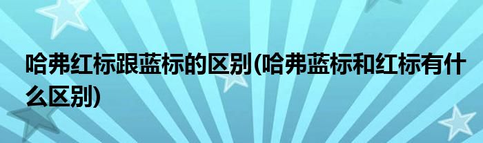哈弗红标跟蓝标的区别(哈弗蓝标和红标有什么区别)