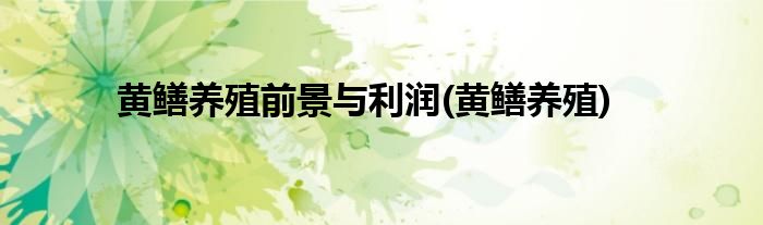 黄鳝养殖前景与利润(黄鳝养殖)