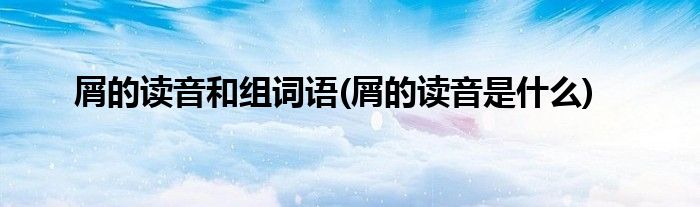 屑的读音和组词语(屑的读音是什么)