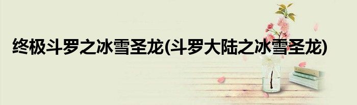 斗罗之冰雪圣龙(斗罗大陆之冰雪圣龙)