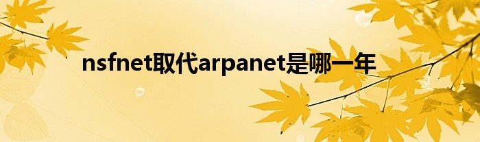 nsfnet取代arpanet是哪一年
