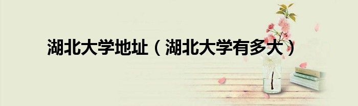 湖北大学地址（湖北大学有多大）