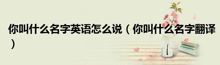 你叫什么名字英语怎么说（你叫什么名字翻译）