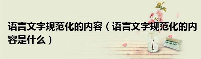 语言文字规范化的内容（语言文字规范化的内容是什么）