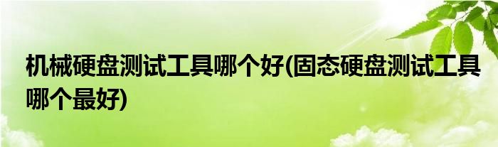 机械硬盘测试工具哪个好(固态硬盘测试工具哪个更好)
