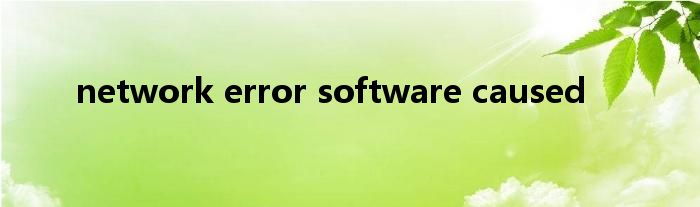 network error software caused