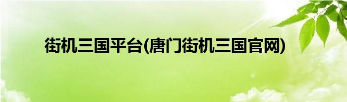 街机三国平台(唐门街机三国官网)