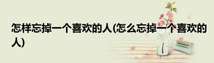 怎样忘掉一个喜欢的人(怎么忘掉一个喜欢的人)