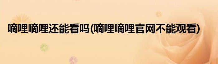 嘀哩嘀哩还能看吗(嘀哩嘀哩官网不能观看)