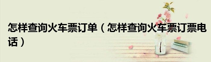 怎样查询火车票订单（怎样查询火车票订票电话）