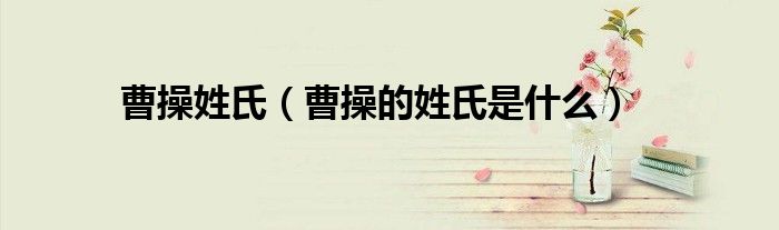 曹操姓氏（曹操的姓氏是什么）