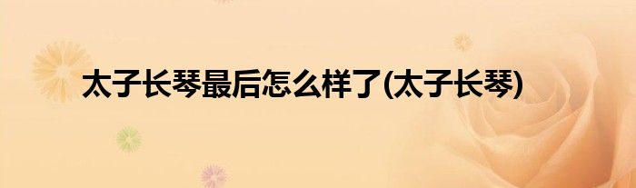 太子长琴最后怎么样了(太子长琴)