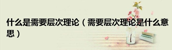 什么是需要层次理论（需要层次理论是什么意思）