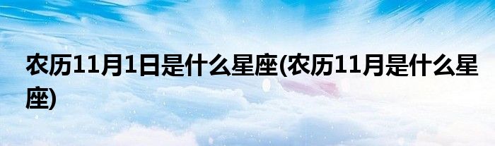 农历11月1日是什么星座(农历11月是什么星座)